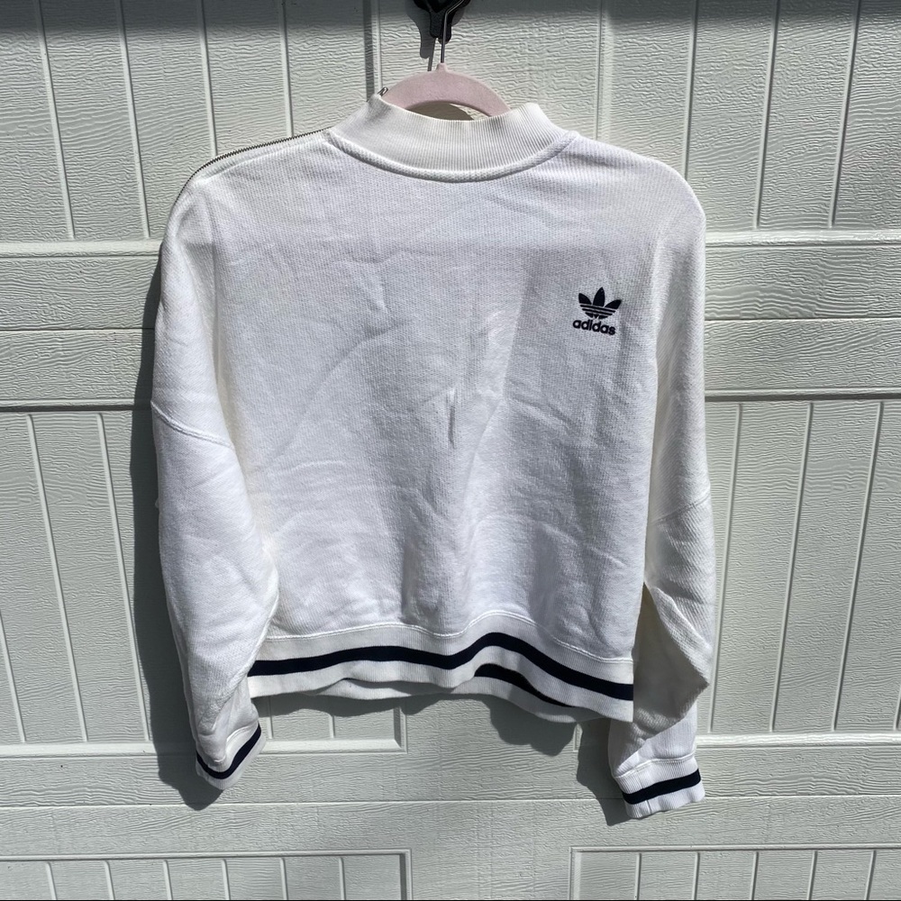 oversized adidas cropped mockneck pullover